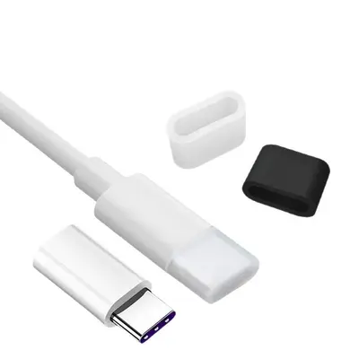 USB-C Veri Kablosu Koruma Kapağı Toz Fişi Silikon Kılıf Şarj Kablosu Konnektör Koruma Başlığı Android USB-C