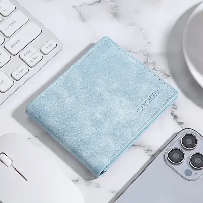 Men's Slim Short Soft Leather Wallet with Card Holder - 6