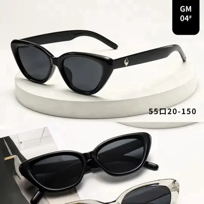 Katzenaugen-Sonnenbrille mit schwarzem Rahmen und UV-Schutz - 12