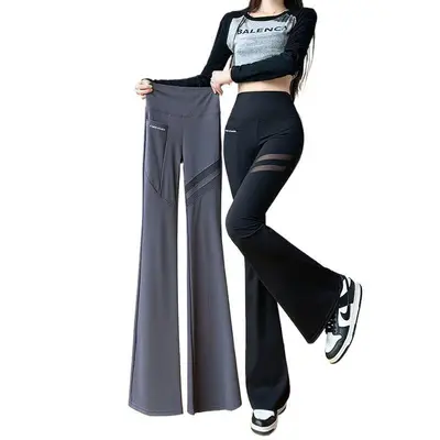 Mikro-Flare-Damenhose mit hoher Taille, bauchformend - 5