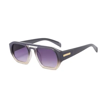 Herren-Pilotensonnenbrille mit Doppelsteg und eckiger Form, europäisch-amerikanischer Stil - 11