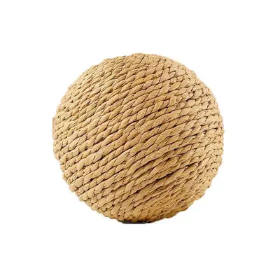 Katzenspielzeug Sisalball 6 cm XL mit Katzenangel und strapazierfähigem Kauspielzeug - 6