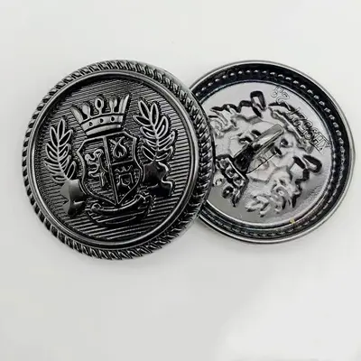 Metal Crown Buttons, JK British College Style for Suit and Jacket - 9