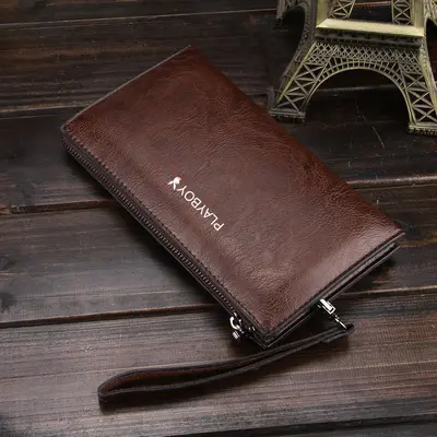 Playboy Men's Clutch Bag, Double Zipper, Multifunctional, Long Style - 1