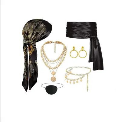 Damen-Piratenkostüm-Set mit Gürtelkette, Halloween Cosplay F068