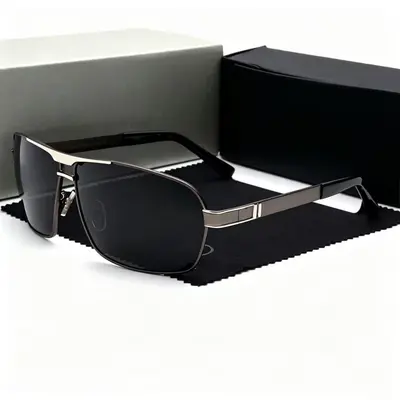 Men's Polarized Sunglasses, Square Frame, Cycling Driving, Model 722 - 8