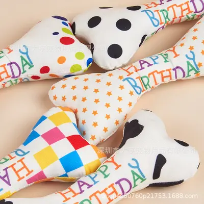 Plush Toys for Cats and Dogs, Chew Bone Toy and Durable Birthday Toy
