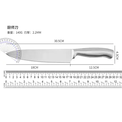 Edelstahl-Messerset 6-teilig mit Kochmesser und Santoku - 10
