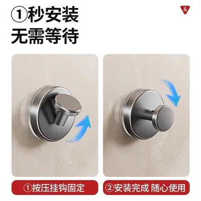 Suction Cup Single Hook, Traceless Adhesive Hook, Strong Load-Bearing Bathroom Door Hook