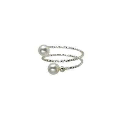 Adjustable pearl opening ring for women