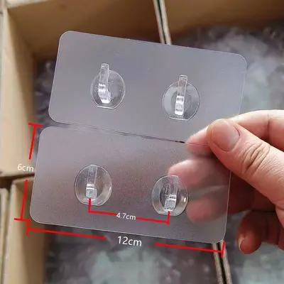 Starke transparente Haken für die Küche, spurlose transparente Haken für das Badezimmer, bohrfreie Wandhaken für die Rückseite von Türen und Arbeitsplatten. - 10