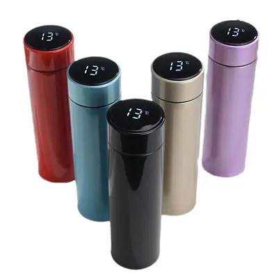 316 stainless steel thermos cup with smart temperature indicator, straight-edge cup, elegant business gift cup, custom logo water bottle - 6
