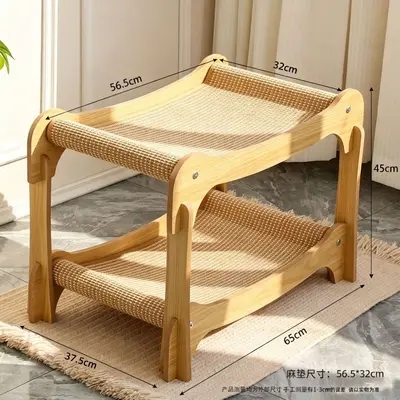 Large Sisal Cat Scratcher and Lounger, Low-Shedding - 12