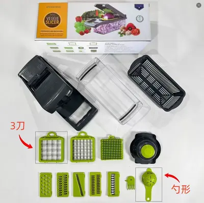 跨境外贸多功能切菜器切丁土豆丝厨房擦丝器切丝器刨丝器家用切片 - 11