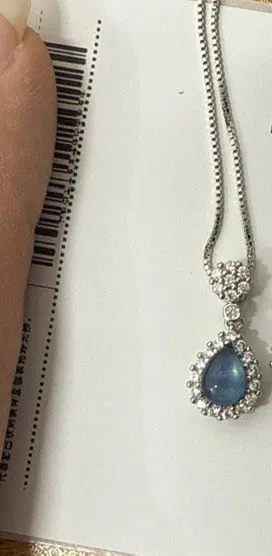 Aquamarin Wassertropfen Anhänger mit Luxusfassung - 9