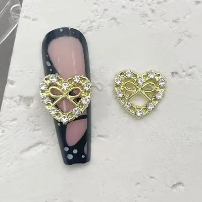 Three-Dimensional Diamond Peach Heart Alloy Nail Art Decoration - 8