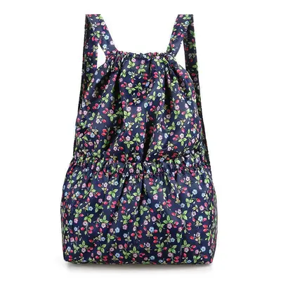 Women's Printed Backpack, Drawstring, Lightweight, Large Capacity - 9
