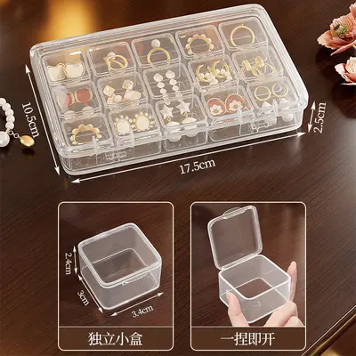 Takı saklama kutusu şeffaf mini küçük kutu - 8