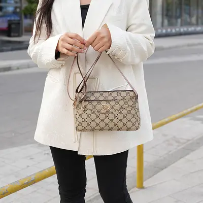 Women's Printed Crossbody and Single-Shoulder Bag, Middle-Aged Style - 5