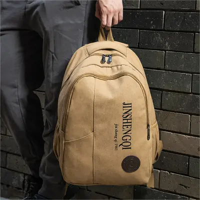 Retro Canvas Men's Backpack, Large Capacity School Bag - 3