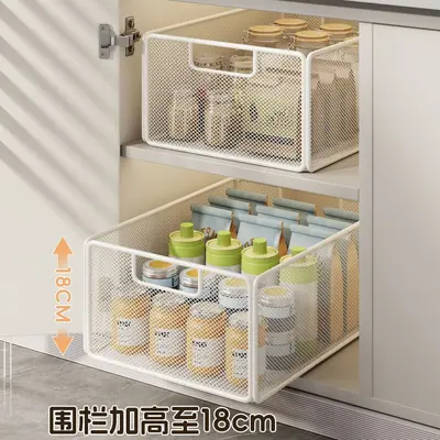Lavabo altı çekmeli raf, çift katmanlı, ultra derin sepet - 4