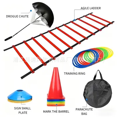 Agility ladder set cross-border football training equipment logo disc jump rope resistance umbrella obstacle loop rope ladder