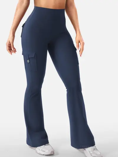 Kadın Spor Tayt Cepli, Gizli Elastik, Yüksek Bel, Yoga Uzun Pantolon - 9