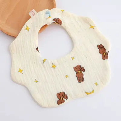 100% Cotton Gauze Baby Bib, Waterproof, Breathable, Soft for Newborns - 8