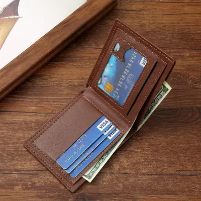 Kurze Herrenbrieftasche mit Reißverschluss und Kartenfach - 2
