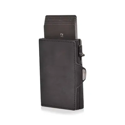 Tri-fold Men's Carbon Fiber Aluminum Box Wallet RFID Blocking - 7