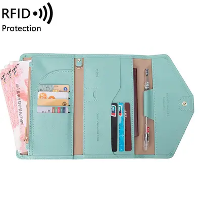RFID pasaport cüzdanı çok fonksiyonlu belge organizer - 11