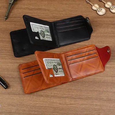 Men's Wallet, Ultra-Light PU Leather, Multifunctional, Dollar Pattern - 4