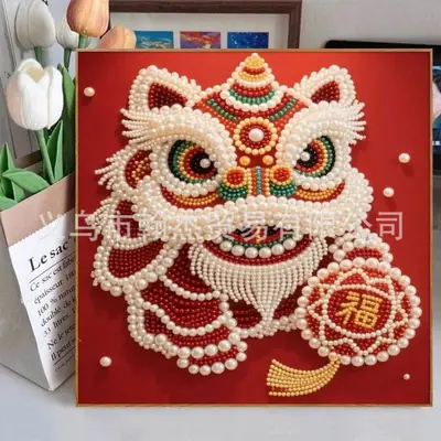 DIY-Perlenbild, rot im chinesischen Stil, Wandbild - 11