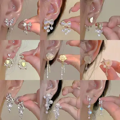 S925 Silbernadel elegante Diamant Quaste Blumen Ohrringe Damen erschwinglicher Luxus hochwertiger langer Ohrring beliebter Ohrring Herbst und Winter