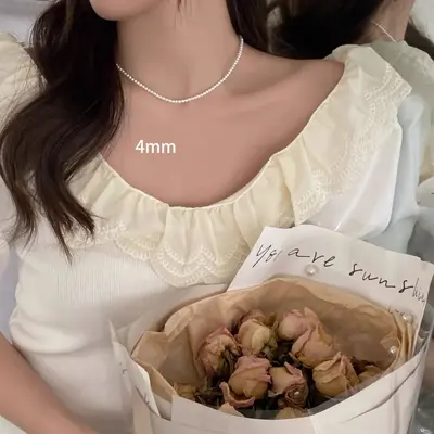 Shijia Pearl Necklace Women's Niche Accessible Luxury Design Premium Simple Elegant Clavicle Chain Sweater Chain Wholesale Jewelry - 7