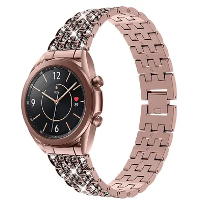 Diamond-Studded Stainless Steel Strap for Samsung Galaxy Watch4/5, 20/22mm