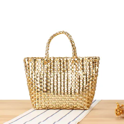 Kids' Handbag with Metallic Look, Colorful Small Square Design - 7