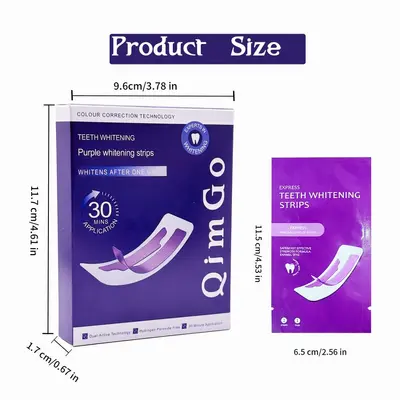 紫色牙贴 干贴 去黄牙齿美白贴 Teeth Whitening Strips跨境专供