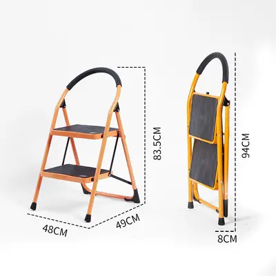 Folding Telescopic Indoor A-Frame Ladder, Alloy, Portable - 7