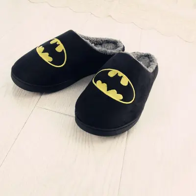 Marvel Örümcek Adam ve Batman peluş terlik, sıcak tutan ev pamuklu terlik