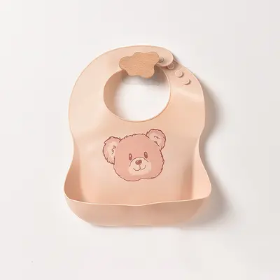 Silikon-Lätzchen Baby-Esslatz Nahrungsergänzungs-Lätzchen wasserdichtes Stereo vergrößertes Speicheltuch Bär Lebensmittelklasse Silikon-Lätzchen - 11