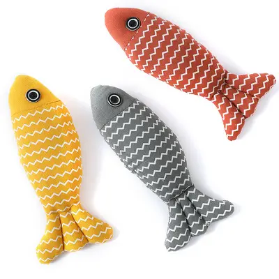 Oversized Catnip Wave Cat Toy, Cotton Linen Chew Toy - 4