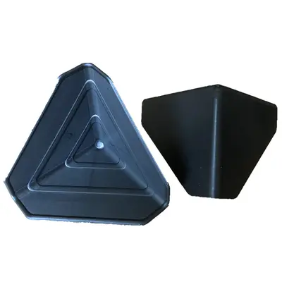 Corner Protector, Plastic, Black, 6 cm, Three-Sided