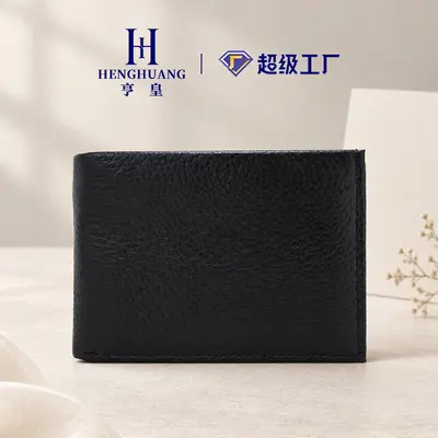 Men's Short Genuine Leather Wallet with Magnetic Clasp - 3