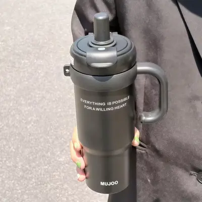 Cross-border 316 Stainless Steel Insulated Tumbler with Handle, Thermal and Cold-Insulating Straw Cup, Outdoor Large Capacity Ice-Proof Water Cup - 7