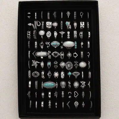 Damengold-Set 40-teilig, Silber, Retro-Design - 2