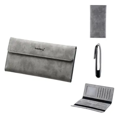 Men's Long Tri-Fold Leather Wallet with Multiple Card Slots - 7