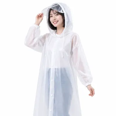 Wasserdichte Regenjacke, übergroße Hutkrempe, extra dick, verlängert