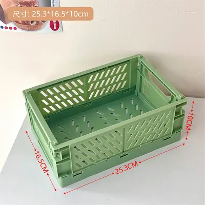 Tengyi Mini Katlanır Plastik Saklama Kutusu Öğrenci Masaüstü Organizatör Bant Kırtasiye Katlanır Sepet Depolama Sepeti - 12