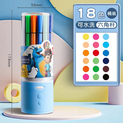 Deli HM654 suluboya kalem 12 renk yıkanabilir 36 çocuk sanat özel 24/48 fırça grafiti seti toptan - 9